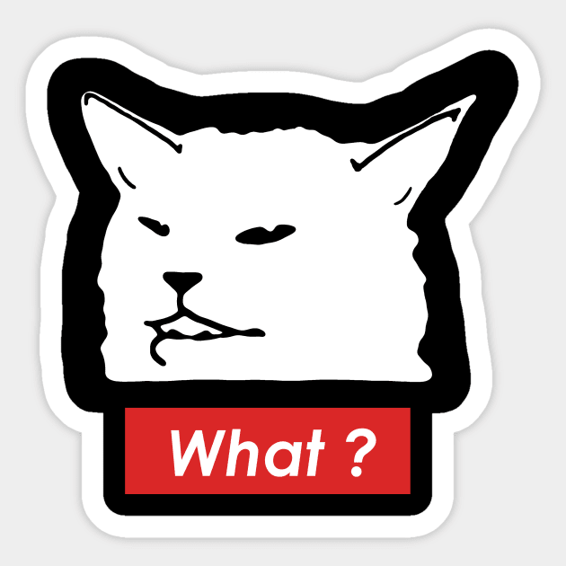 Confused Cat ask for What ? Sticker by GreekGeek